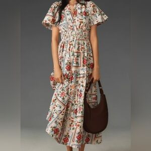 Anthropologie Somerset Ivory Tile Print